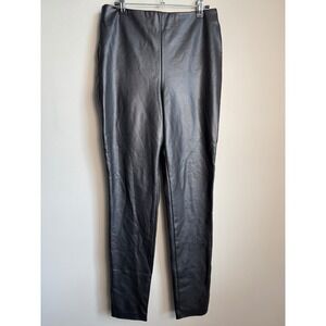 Guess Faux Leather Skinny Pants Medium Black High Rise Edgy Chic Sleek Goth Prep
